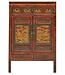 Armoire Chinoise Antique en Bois Sculpté à  la Main et L'Or L103xP50xH176cm