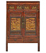Zeldzame Antieke Chinese Kast met Houtsnijwerk B103xD50xH176cm