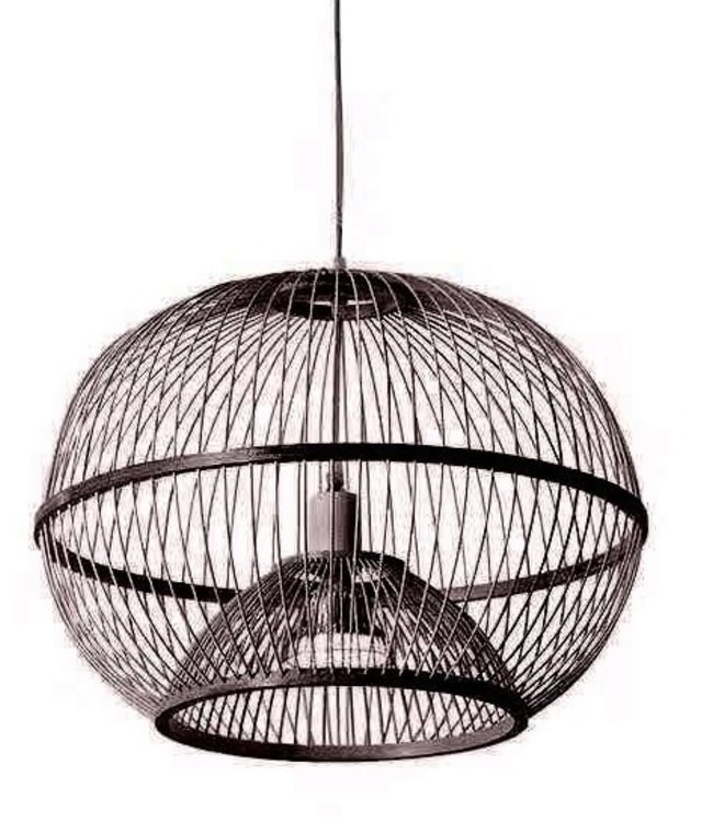 Suspension en Bambou Noir Fait Main - Lucas D50xH40cm