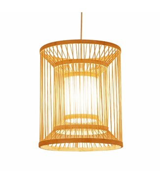 Fine Asianliving Lampe á Suspension en Bambou Fait Main - Alice L30xP30xH45cm