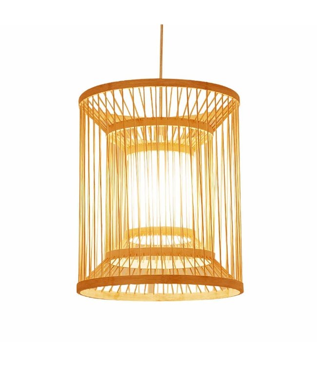 Deckenleuchte Pendelleuchte Beleuchtung Bambus Lampenschirm Handgefertigt - Alice B30xT30xH45cm