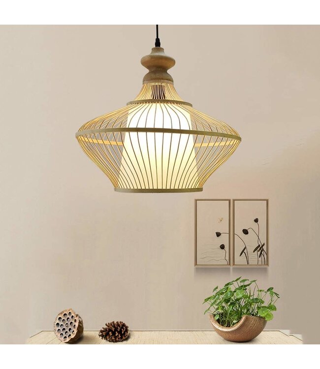 Bamboo Lampshade Pendant Light Handmade - Ophelia D46xH40cm