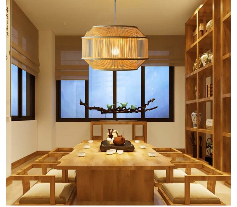 Bamboo Pendant Lamp Ceiling Lampshade Handmade - Carina W50xD50xH35cm