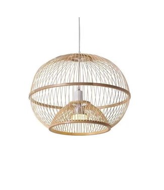 Fine Asianliving Lampada a Sospensione in Bambù Fatta a Mano - Sisley L50xP50xA40cm