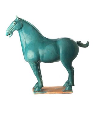 Fine Asianliving Chinese Han Horse Porcelain Tang Dynasty 44x14x42cm