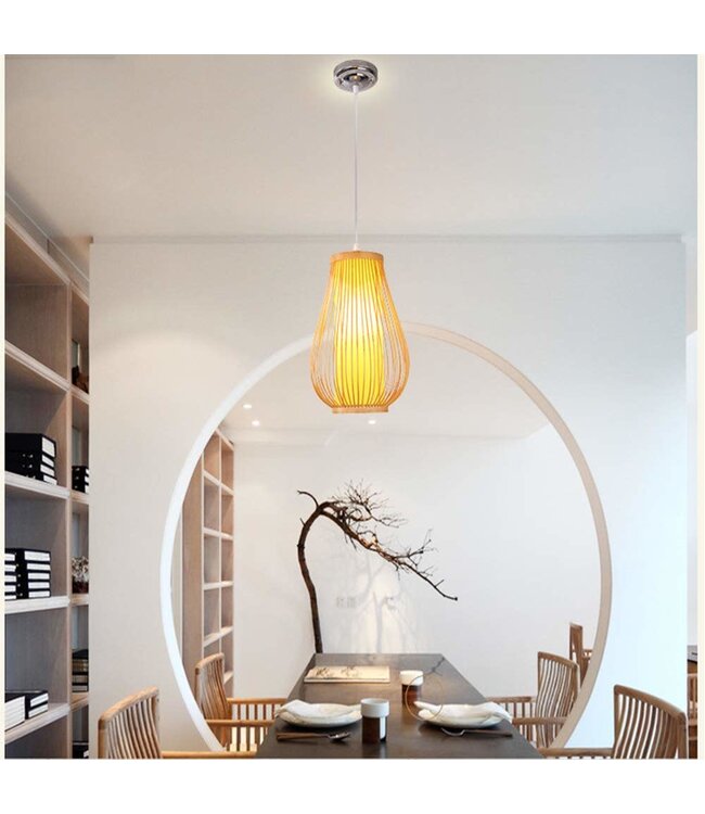 Lampada a Sospensione in Bambù Fatta a Mano - Bella L30xP30xA38cm