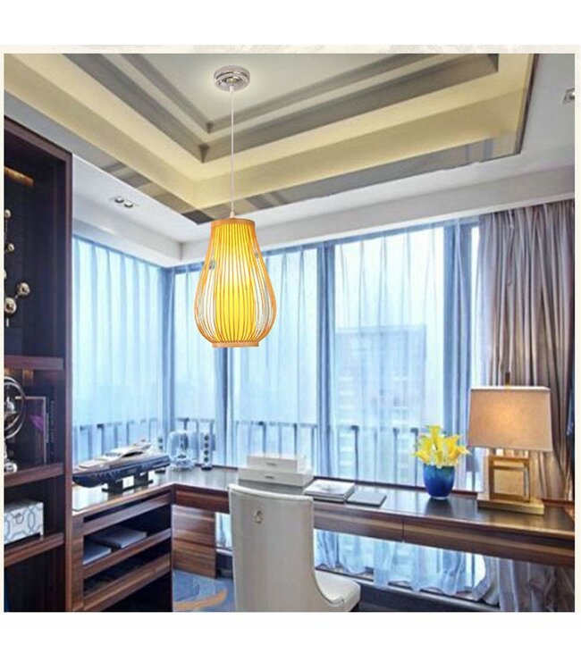 Bamboo Lampshade Pendant Light Handmade - Bella D30xH38cm