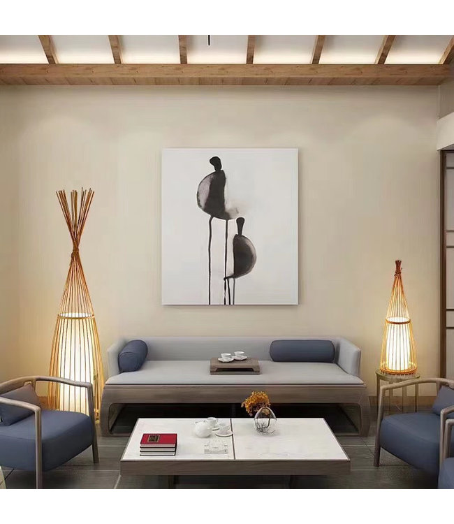 Lampadaire en Bambou Tressé - Nora L25xP25xH158cm