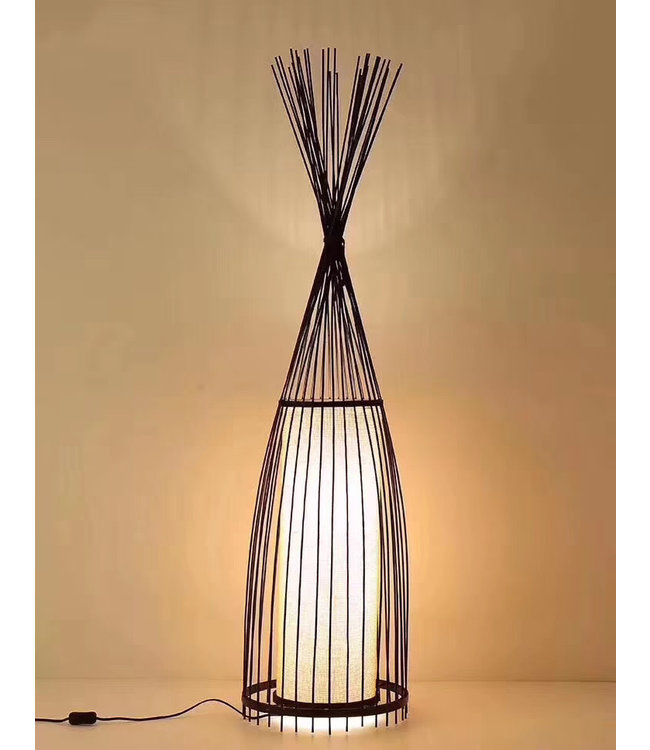 Bamboe Gevlochten Vloerlamp - James