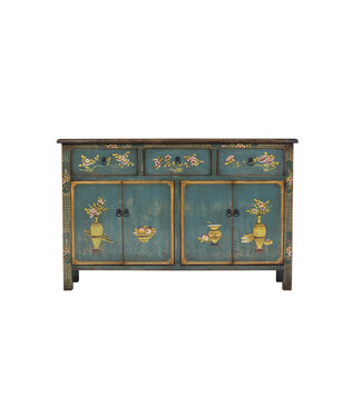 Fine Asianliving Chinese Sideboard Blue Handpainted