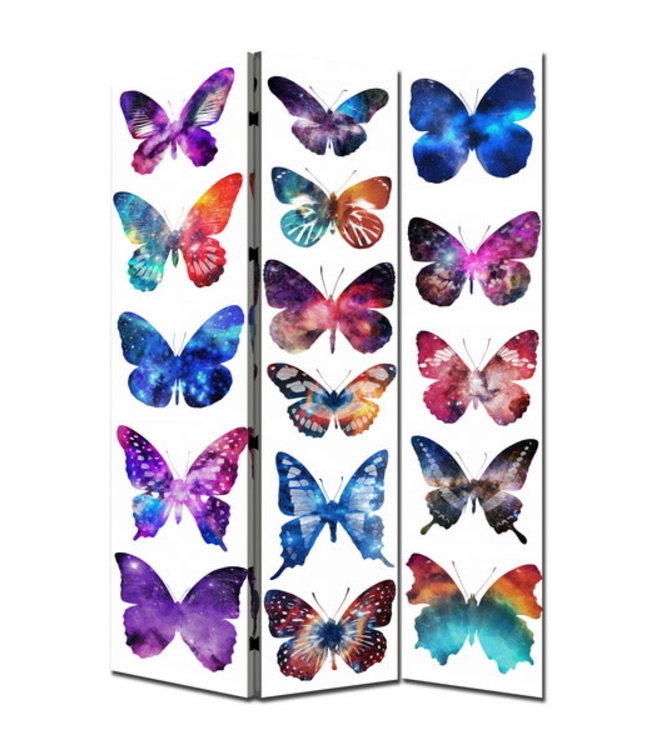 Room Divider Privacy Screen 3 Panels W120xH180cm Butterflies