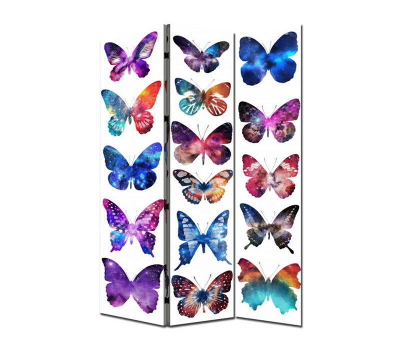 Paravent Raumteiler B120xH180cm 3-teilig Schmetterlinge