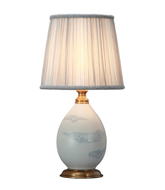 Fine Asianliving Lampe de Table en Porcelaine Orientale Chinoise Matte Nuage