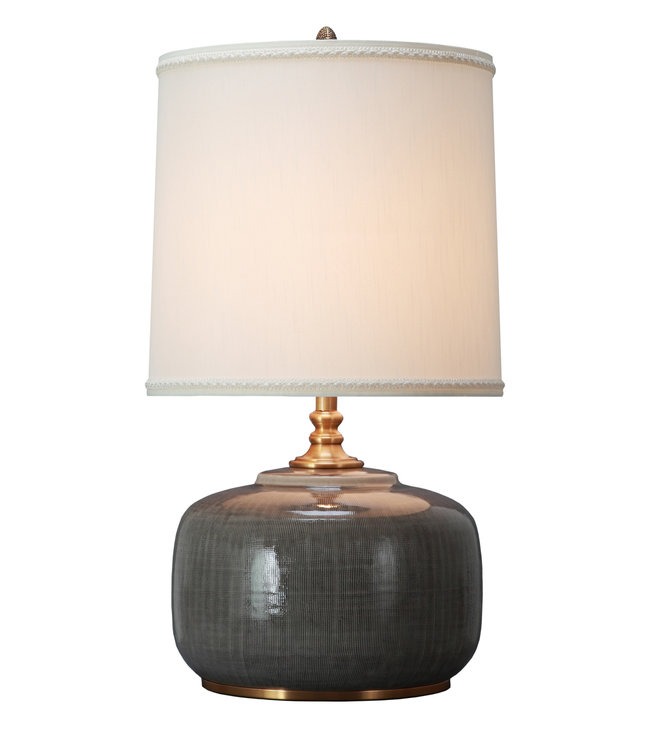 Oriental Table Lamp Porcelain with Lampshade Dark Grey W45xD45xH72cm