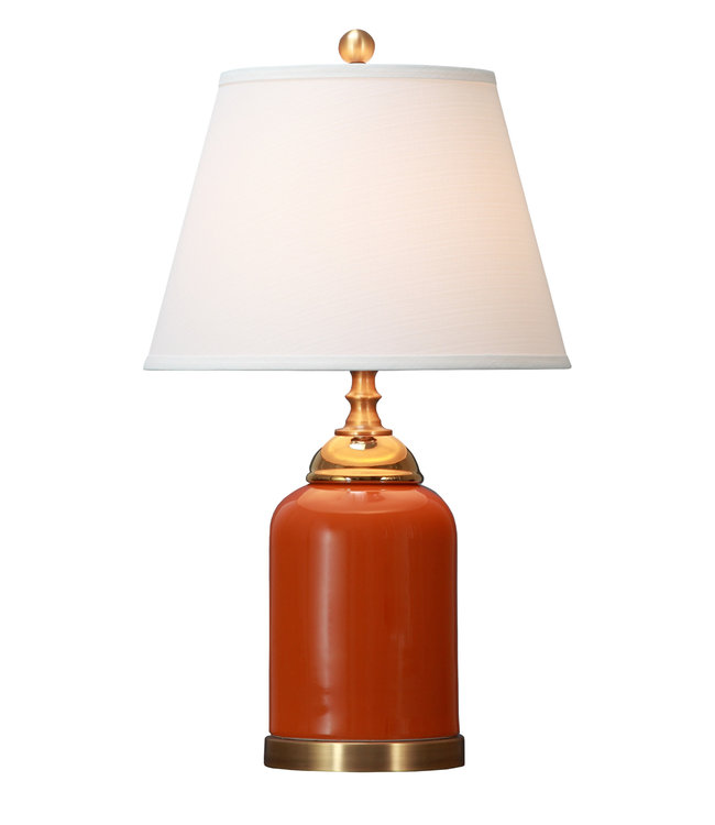 Lampe de Table Chinoise en Porcelaine Orange L19xP19xH60cm