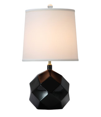 Fine Asianliving Lampe de Table en Porcelaine Art Noir L22xP22xH58cm