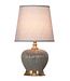 Table Lamp Porcelain with Lampshade Dark Grey W18xD18xH49cm