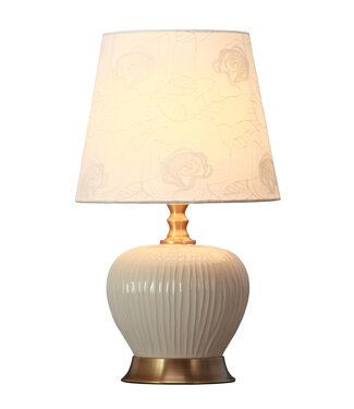 Fine Asianliving Lampe de Table en Porcelaine Blanc