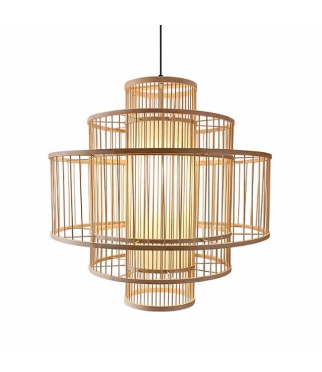 Bamboo Pendant Light Lampshade Handmade - Lena D50cm