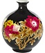 Fine Asianliving Vase Chinois Porcelaine Paille de blé Pivoine Noir Fait Main D25xH29.5cm