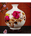 Vase Chinois Porcelaine Paille de blé Pivoine Blanc Fait Main D25xH29.5cm