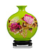 Chinese Vase Porcelain Handmade Peony Green H29.5cm