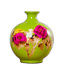 Chinese Vase Porcelain Handmade Peony Green H29.5cm