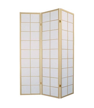 Fine Asianliving Biombo Japonés A135xA180cm 3 Paneles Shoji Papel de Arroz Natural Separador