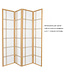 Japanese Room Divider 4 Panels W180xH180cm Privacy Screen Shoji Rice-paper Natural - Double Cross