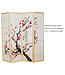 Paravent Japonais L180xH180cm 4 panneaux Shoji Papier de Riz Naturel - Cerisier en Fleurs