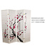 Paravent Japonais  L180xH180cm 4 Panneaux Shoji Papier de Riz Blanc - Cerisier en Fleurs