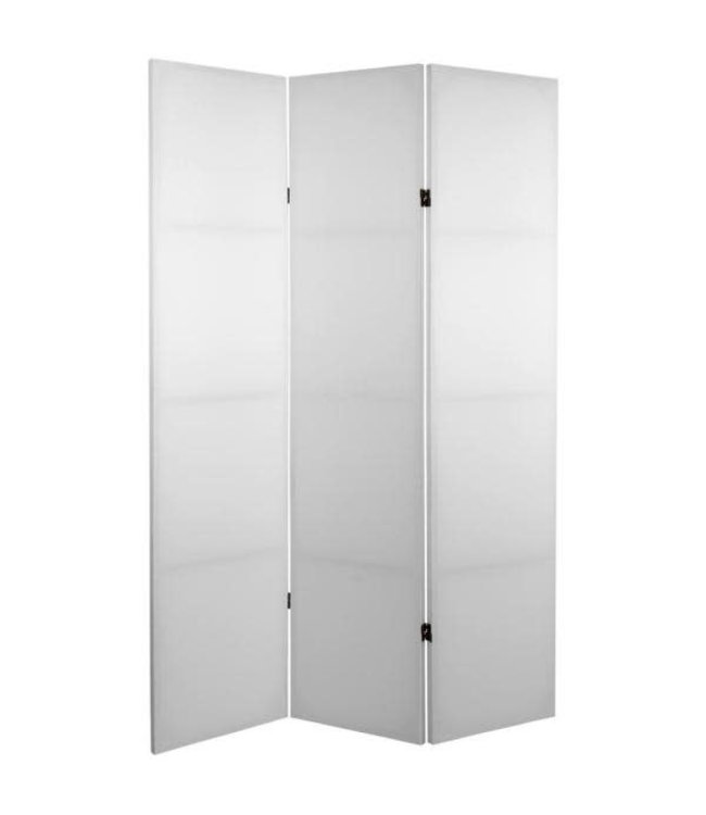 Paravento Divisori in Tela L120xA180cm 3 Pannelli Fai Da Te Bianco