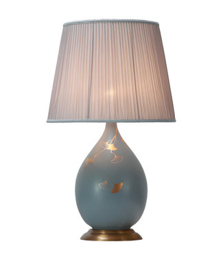 Fine Asianliving Lampada da Tavolo Cinese in Porcellana con Paralume Dipinta a Mano L26xP26xA74cm