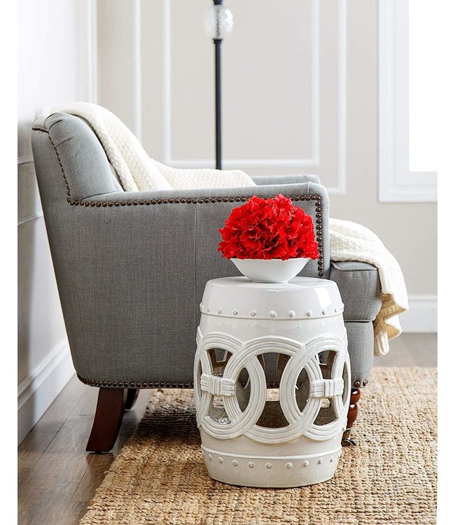 Keramische Kruk Coin Wit Handgemaakt D32xH43cm