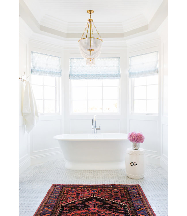 Tabouret Céramique Blanc Chinois Porcelaine D33xH46cm