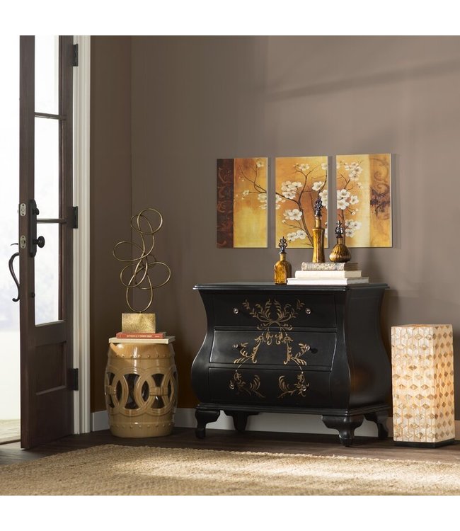 Keramikhocker Gartenhocker Chinesisch Porzellan Beige D32xH43cm