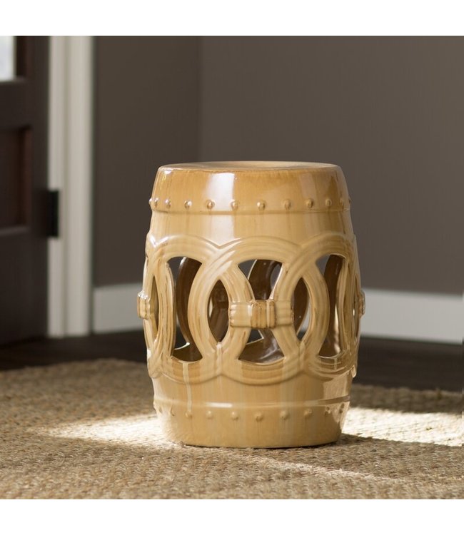 Taburete Ceramica Chino Hecho a Mano D.32xA43cm