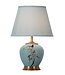 Chinesische Tischlampe Porzellan Blau Handbemalt mit Schirm B21xT21xH54cm