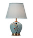 Lampe de Table en Porcelaine Chinoise Blue Peinte à  la Main with Lampshade L21xP21xH54cm