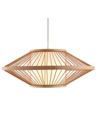 Fine Asianliving Lampada a Sospensione in Bambù Fatta a Mano - Siena L60xP60xA25cm