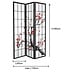 Japanische Paravent Raumteiler Trennwand B135xH180cm 3-teilig Kirschblüten Schwarz