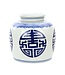 Chinese Ginger Jar Happiness Hand-painted Porcelain Blue W23xH23cm