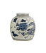Chinesische Vase mit Deckel Porzellan Handbemalt Drache Blau D29xH29cm