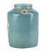 Pot à Gingembre Chinois «Thé» Bleu Peint à la Main L12xH28cm