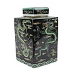 Fine Asianliving Pot à Gingembre Chinois Dragon Noir Peint à la Main L18xP18xH30cm