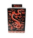 Chinese Gemberpot Zwart Rood Draak Handgeschilderd B18xD18xH34cm