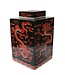 Pot à Gingembre Chinois Dragon Rouge et Noir Peint à la Main L18xP18xH34cm