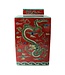 Chinese Ginger Jar Hand-painted Dragon Porcelain Red W18xD18xH34cm