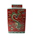 Fine Asianliving Chinesischer Ingwertopf Porzellan Handbemalt Drache Rot B18xT18xH34cm
