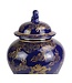 Pot à Gingembre Chinois Porcelaine Bleu Marine Dragon Fait Main D28xH45.5cm